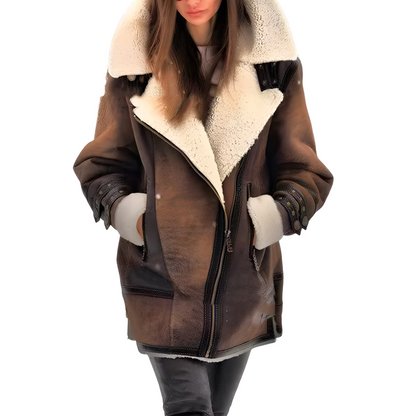 Elegante Lederjacke Damen Soft Innenfutter