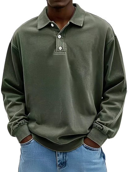 Herren Poloshirt Elegantes Langarm Design