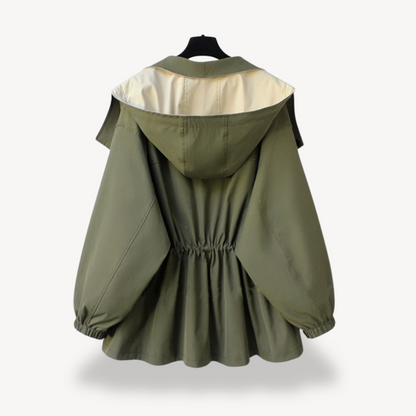 Moderne Damen Trenchcoat Colorblock Stil - IdealeKleiden