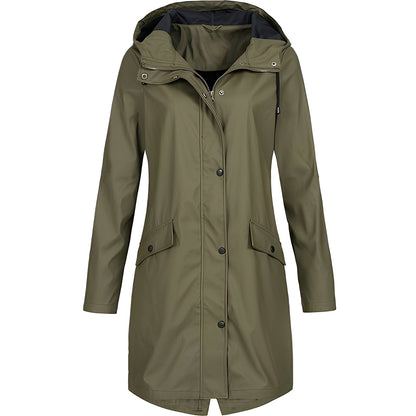 Practical Women's Long Water-Repellent Coat