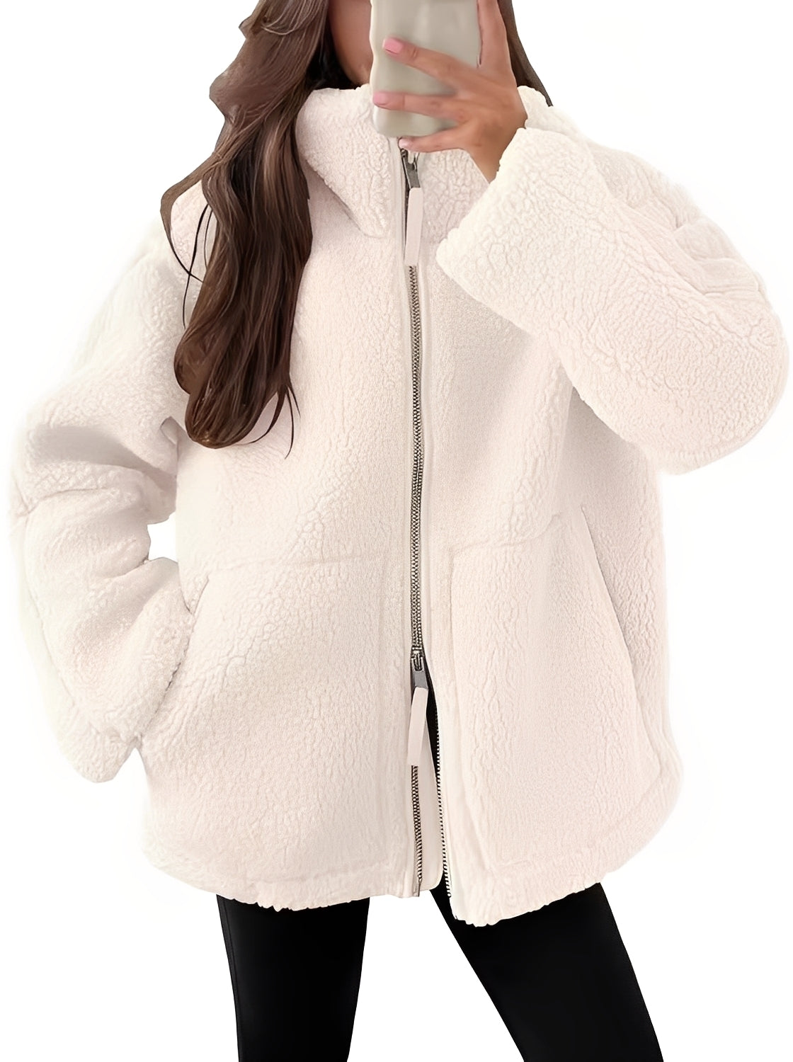 Stylish Women's Wool Jacket Zipper