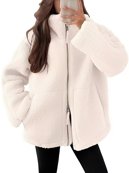 Stylish Women's Wool Jacket Zipper