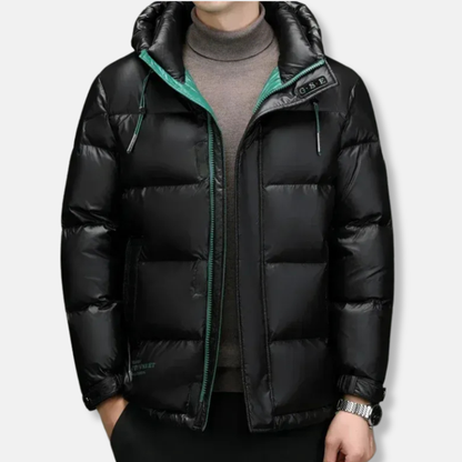 Down Jacket Warm Hooded Waterproof Zipper