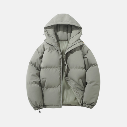 Women's Puffer Coat Relaxed Hip-Length Padded Hood