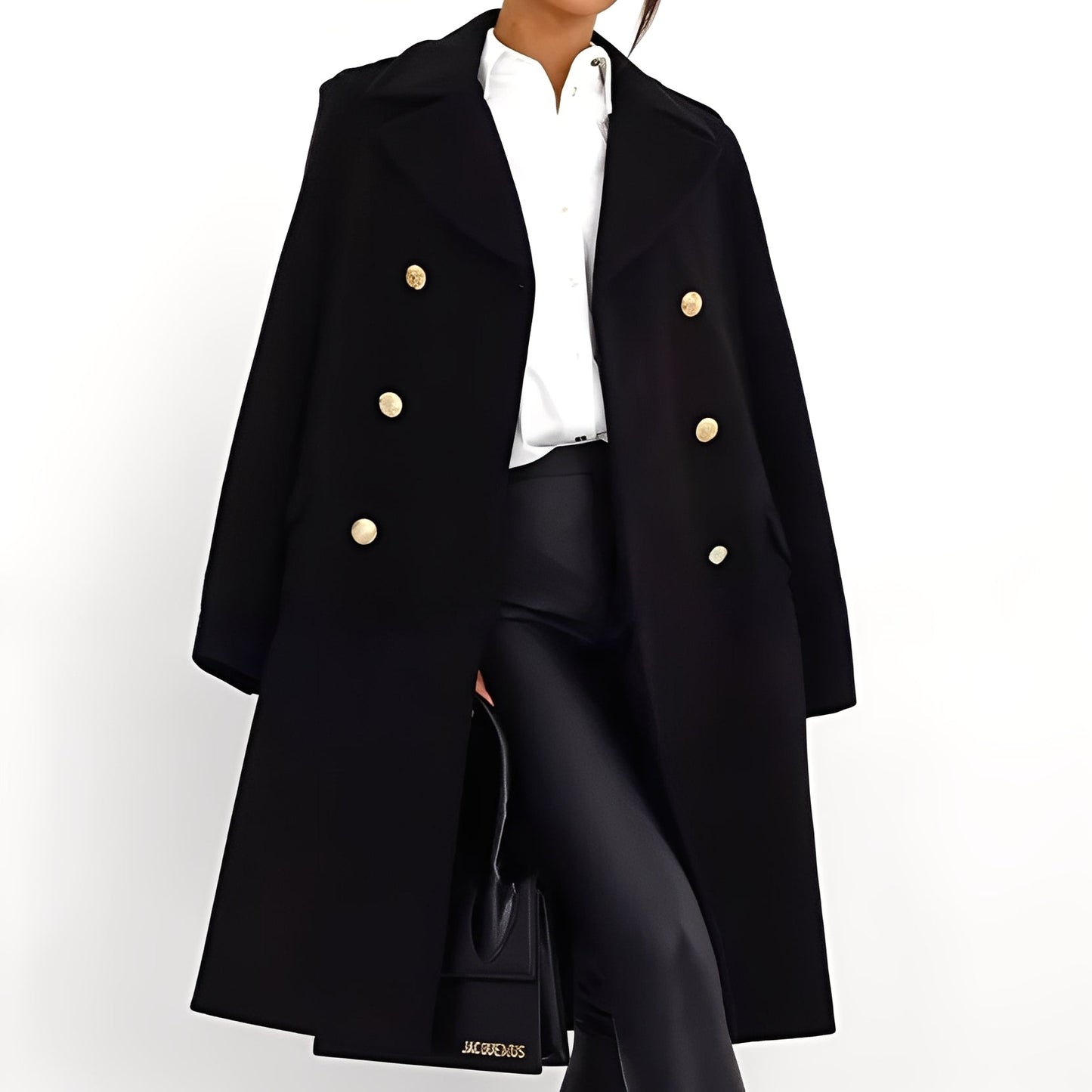 Stylish Women's Wool Coat Double-Button Design