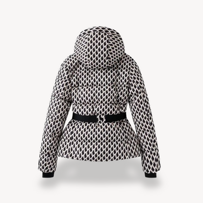 Damen Steppjacke Kapuzenparka mit Gürteltasche - IdealeKleiden