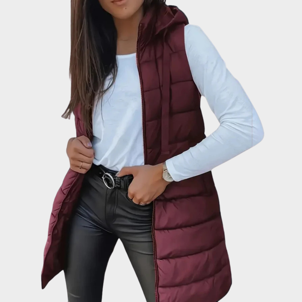 Warm Winter Vest With Hood
