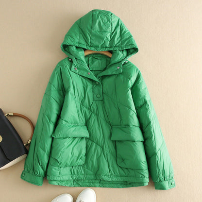 Stylish Women's Down Jacket Hood Colorful