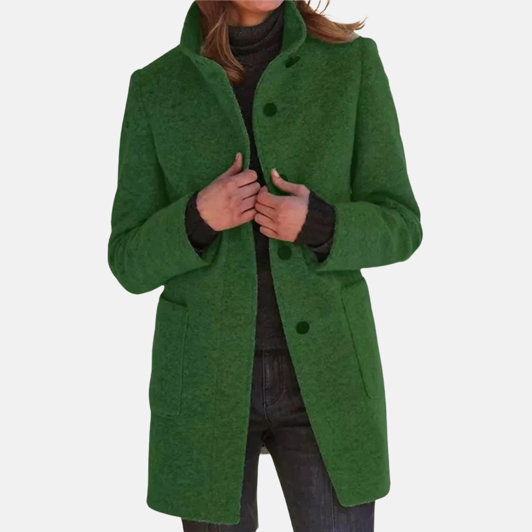 Women's Jacket Vintage Tweed Elegant Turtleneck