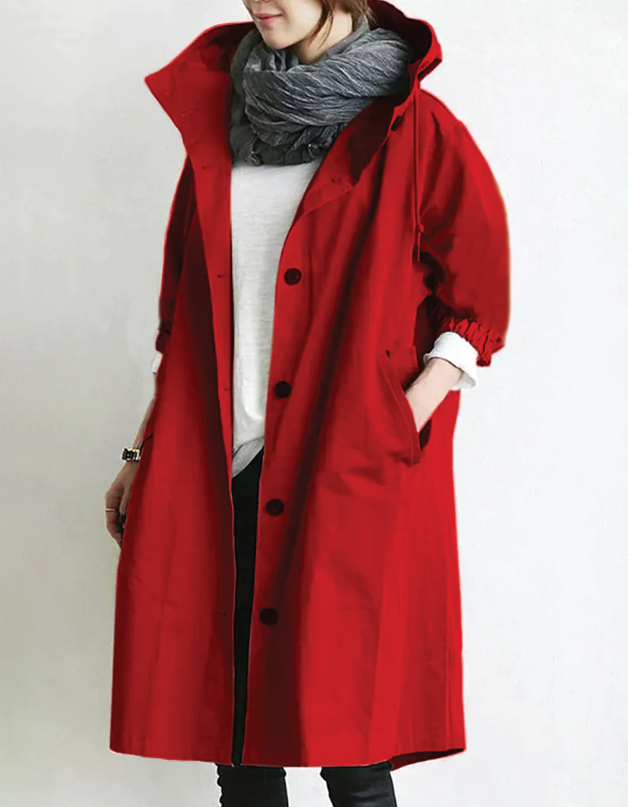 Stylish hooded trench coat