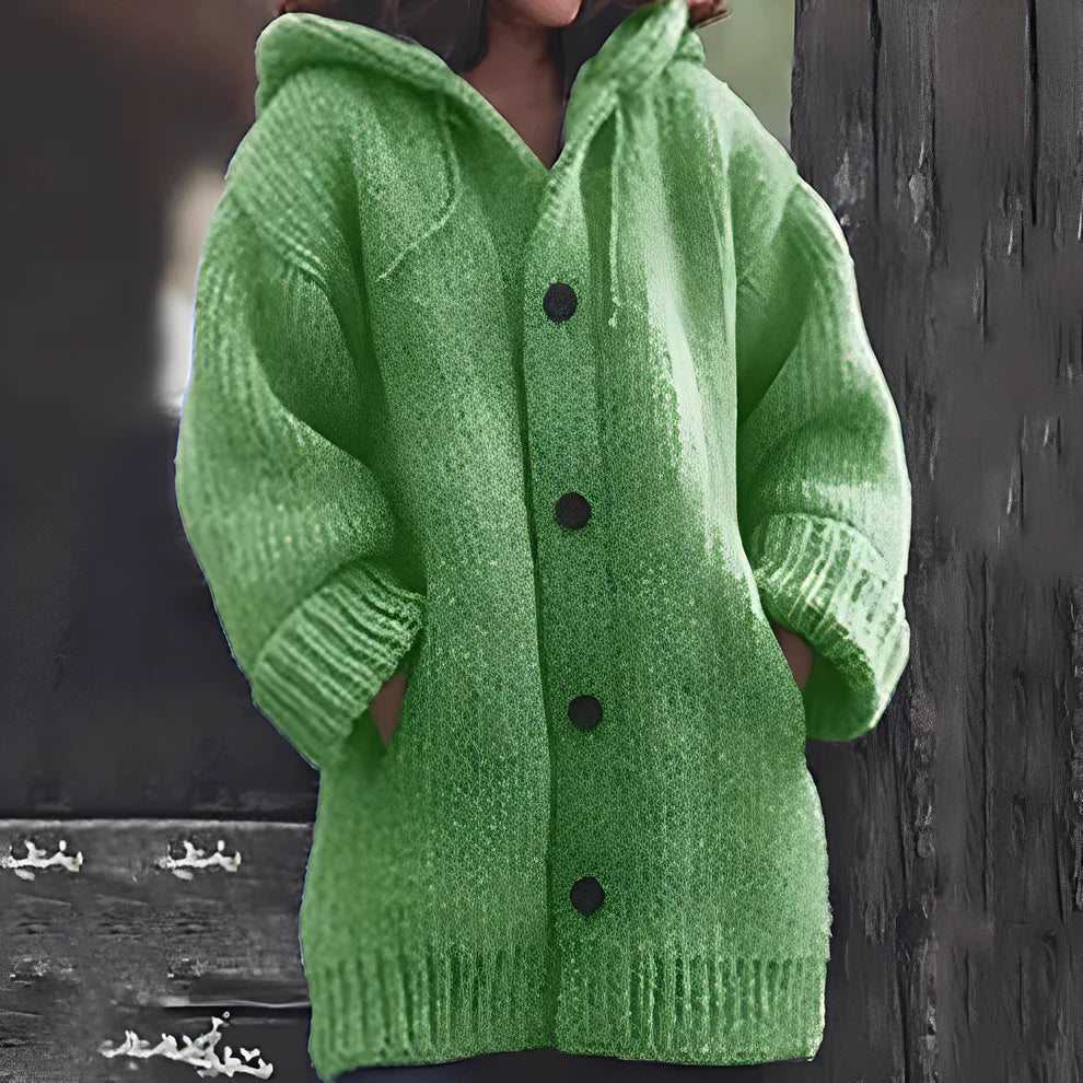 Women's Hooded Cardigan Cozy With Pockets