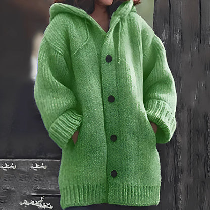 Women's Hooded Cardigan Cozy With Pockets