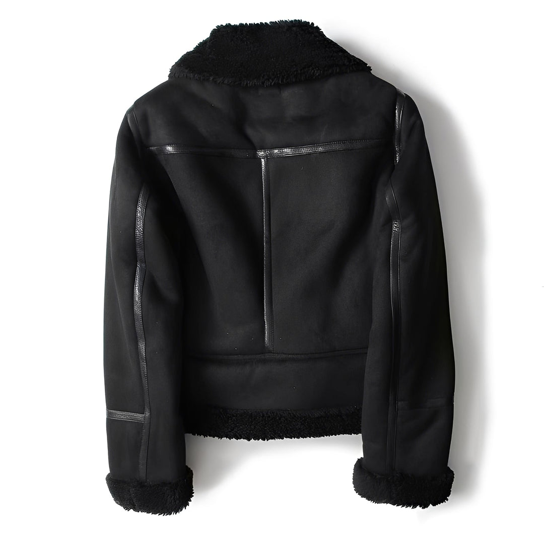 Damen Lederjacke Weich Schwarz - IdealeKleiden