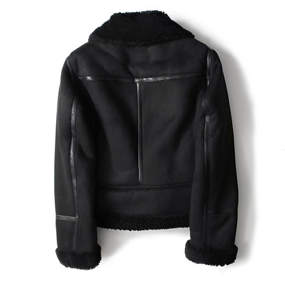 Damen Lederjacke Weich Schwarz - IdealeKleiden