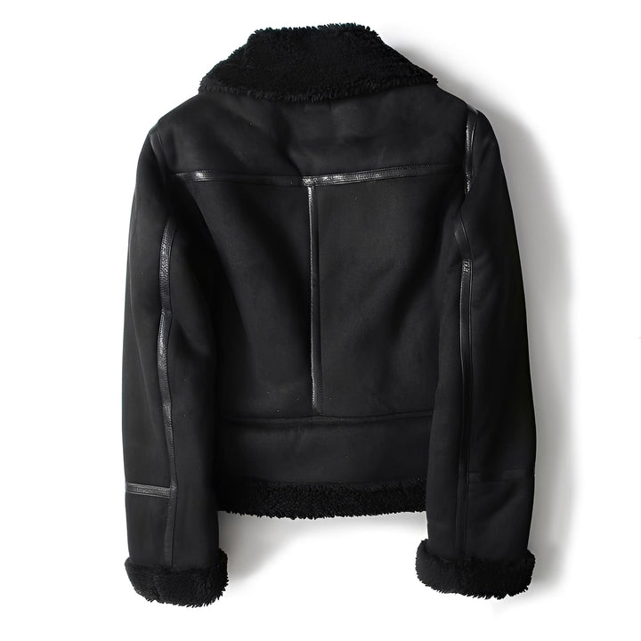 Damen Lederjacke Weich Schwarz - IdealeKleiden