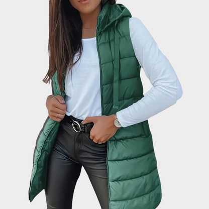 Warm Winter Vest With Hood