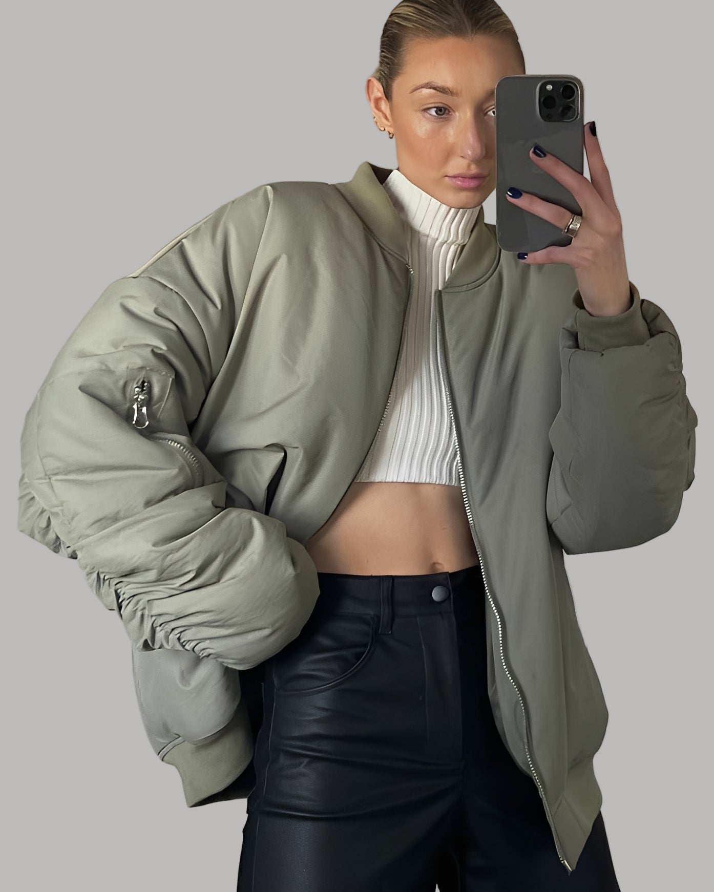 Modern Women's Bomber Jacket Oversized Style