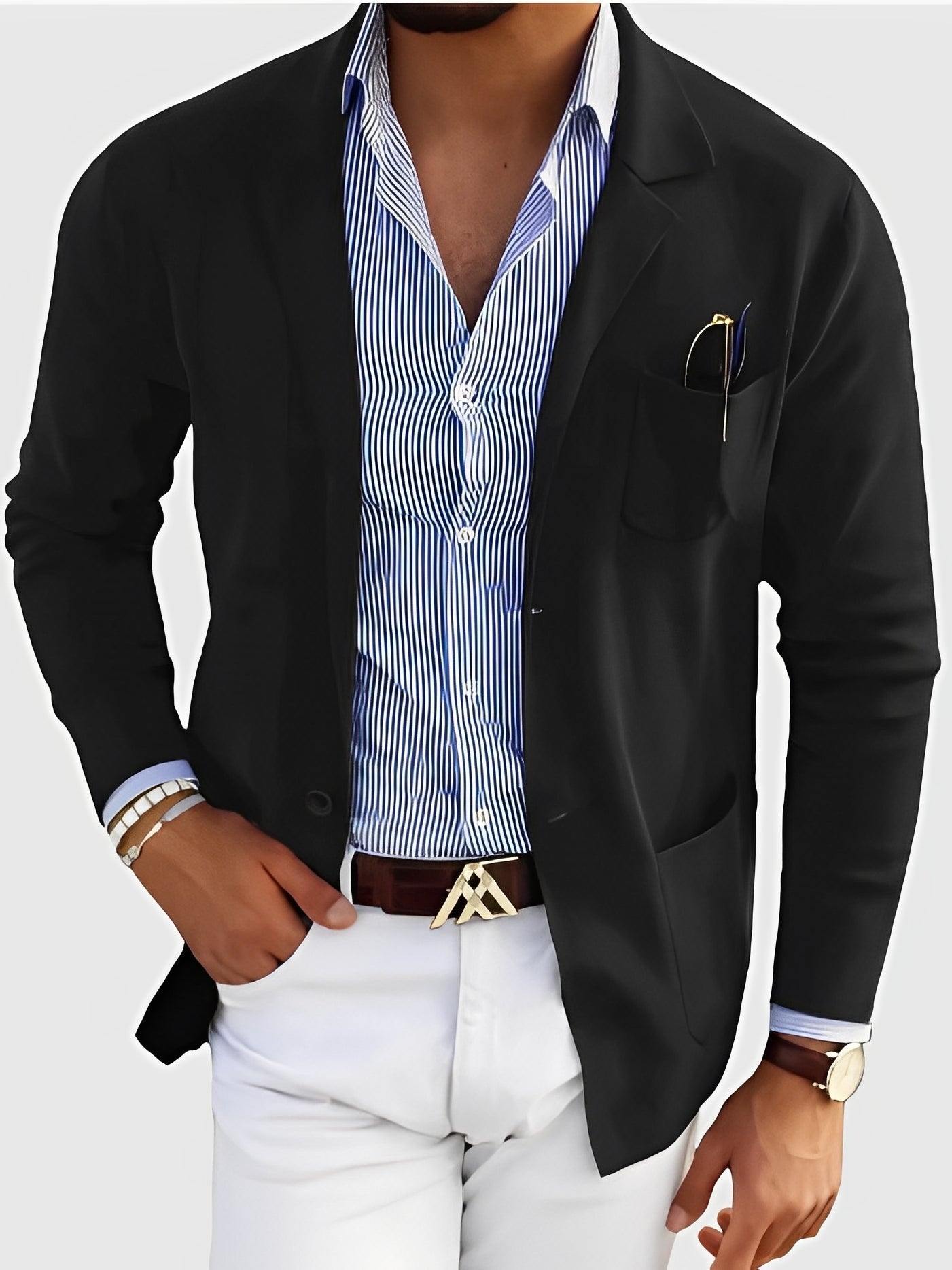 Custom-tailored Men's Blazer Elegant with Pockets