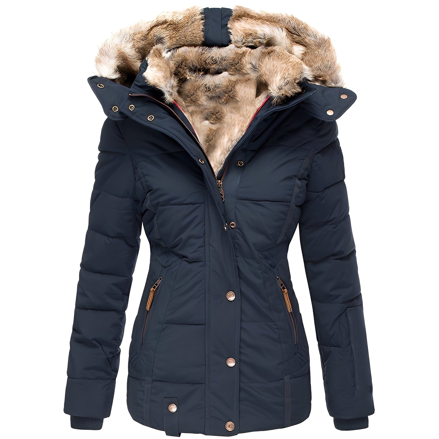 Elegant Women's Jackets | Slim Winter Jacket with Fur Collar