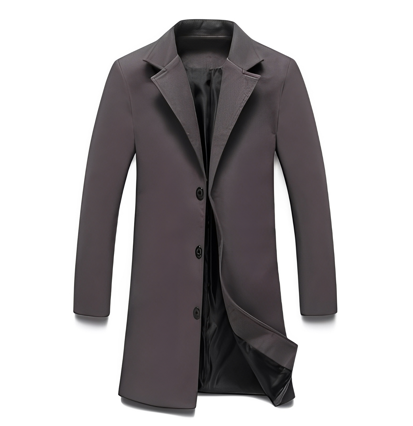 Elegant Men's Formal Black Wool Coat
