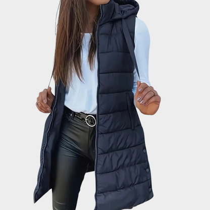 Warm Winter Vest With Hood