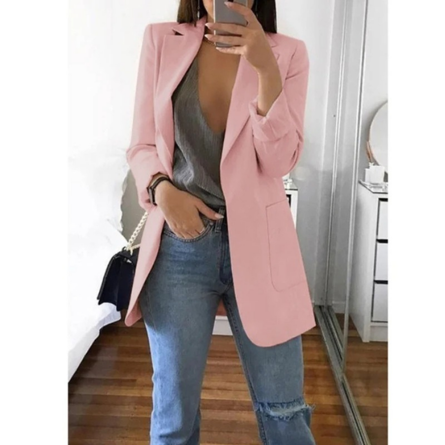 Women's Khaki Blazer Autumn Fashion