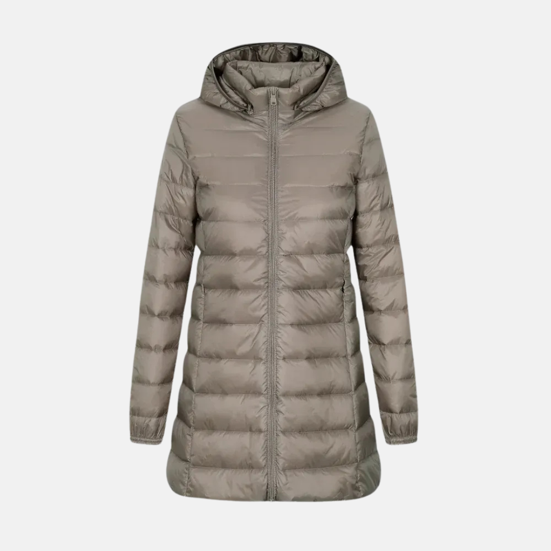 Women's Mid-Length Down Jacket Hooded Parka Waterproof