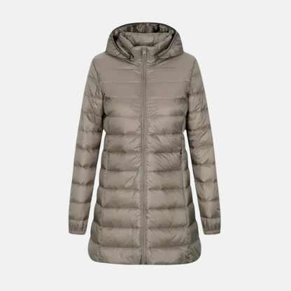 Women's Mid-Length Down Jacket Hooded Parka Waterproof