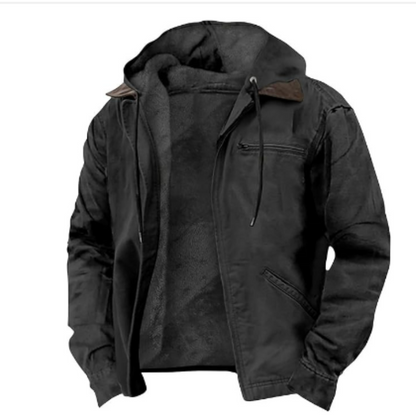 Men's Quilted Jacket Hood Plus Size