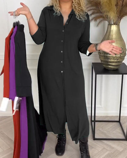 Elegant Button-Down Shirt Dress