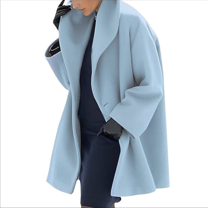 Elegant Women's Wide-Cut Wool Coat
