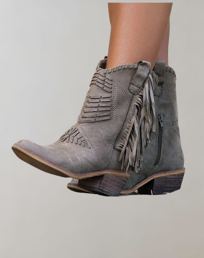Stylish Boots With Fringe Details