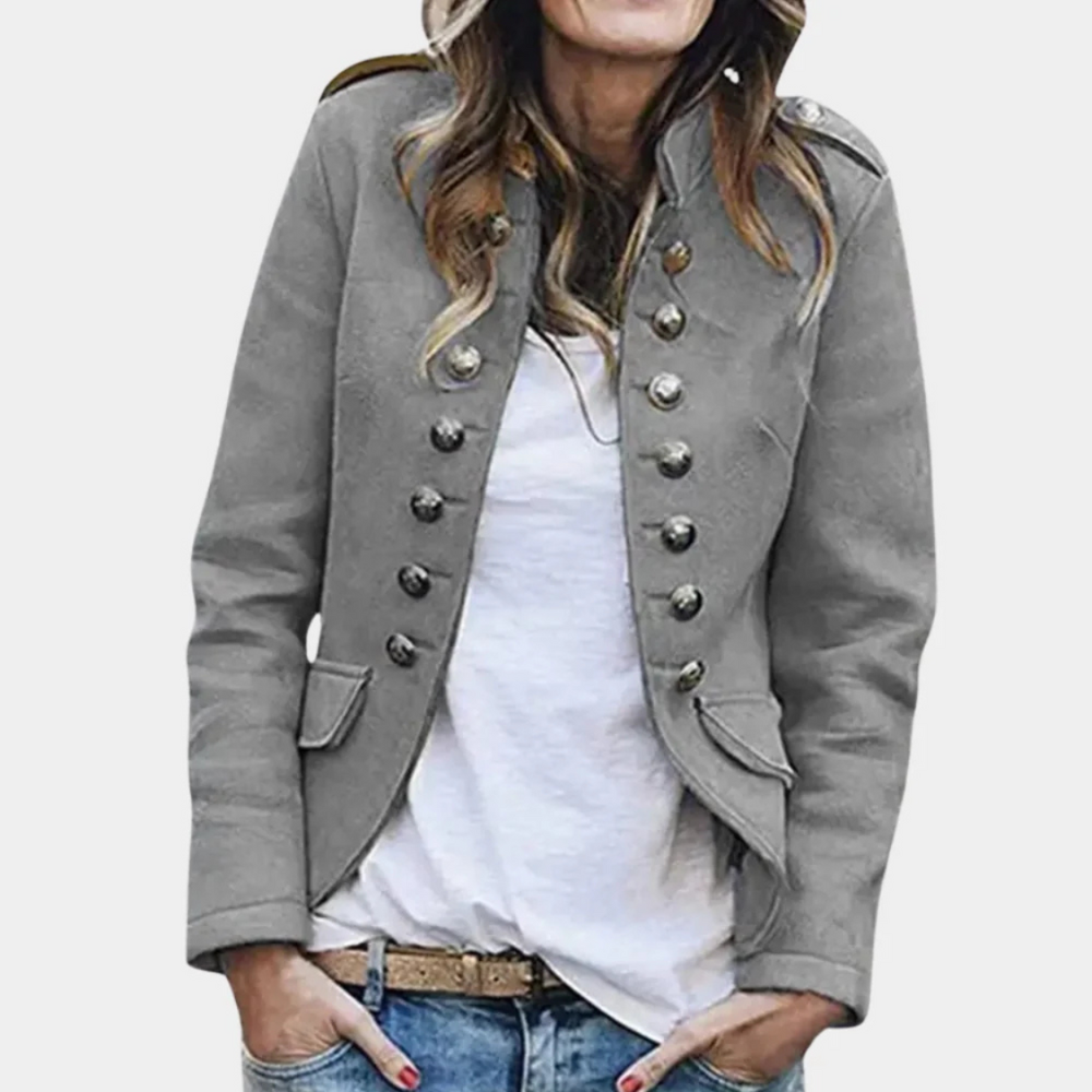 Double-Breasted Wool Coat Slim Fit Vintage Style
