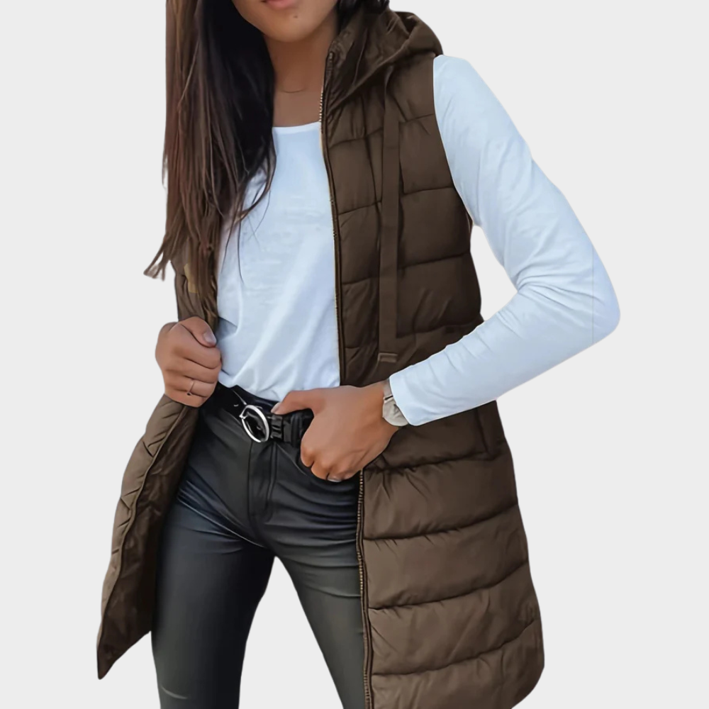 Warm Winter Vest With Hood