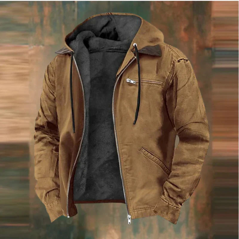 Herrenjacke Mit Reißverschluss Und Kapuze - IdealeKleiden