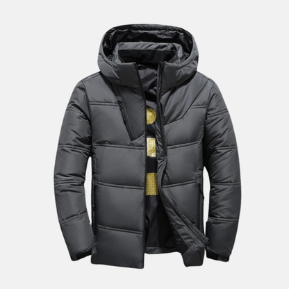 Practical quilted jacket Hood Hip-length