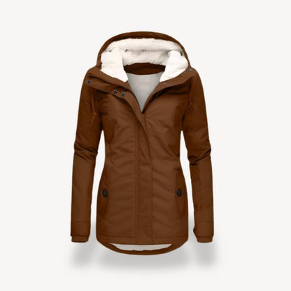 Women's waterproof winter jacket with hood