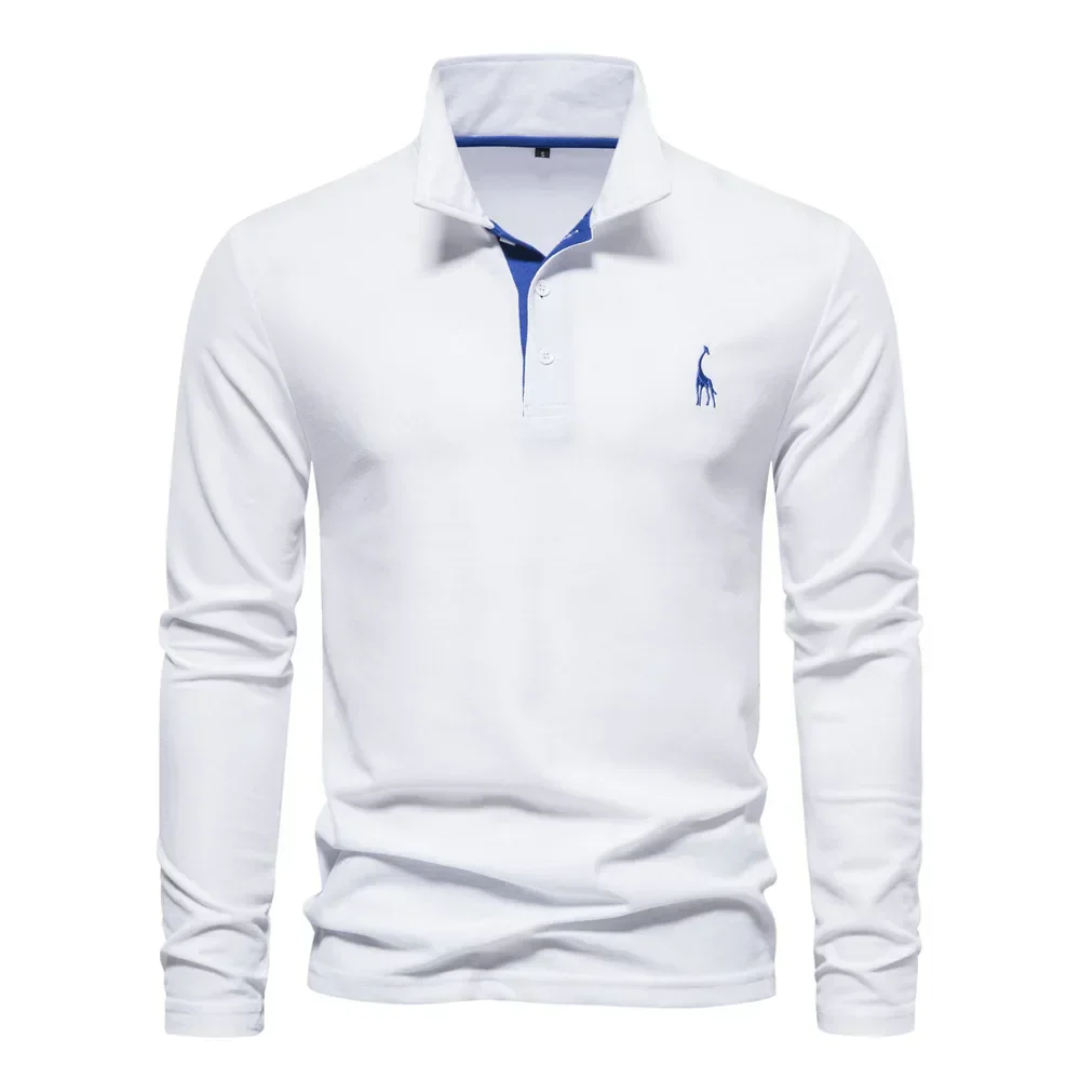 Men's Long-Sleeved Polo Shirt Classic Elegant