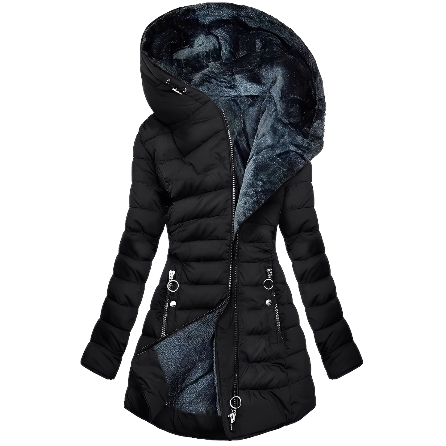Women's Warm Winter Plush Hooded Coat