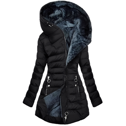 Women's Warm Winter Plush Hooded Coat