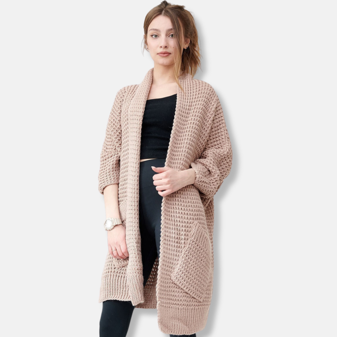 Large Knitted Cardigan Oversized Open Front