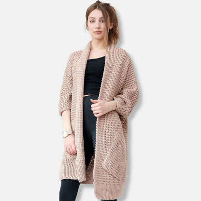 Large Knitted Cardigan Oversized Open Front
