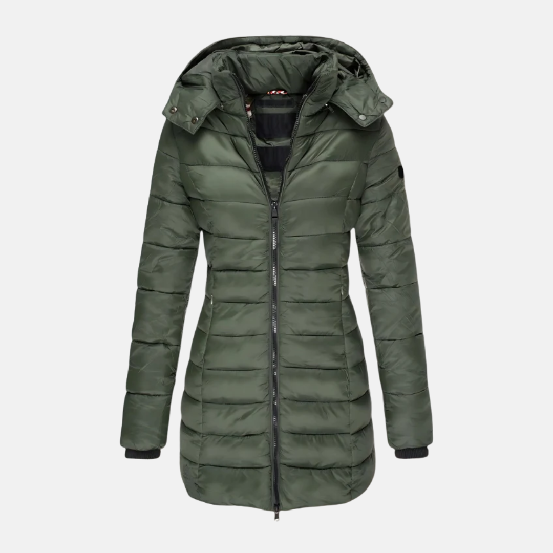 Women's Slim Fit Padded Hooded Winter Jacket