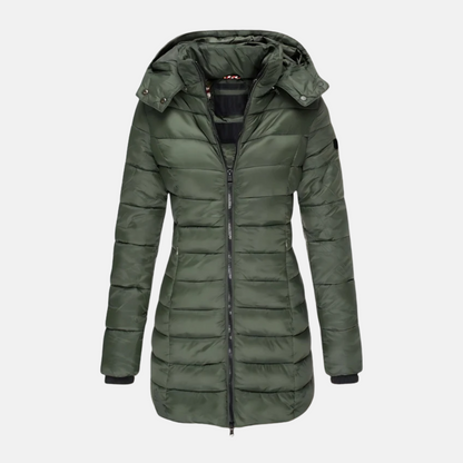 Women's Slim Fit Padded Hooded Winter Jacket