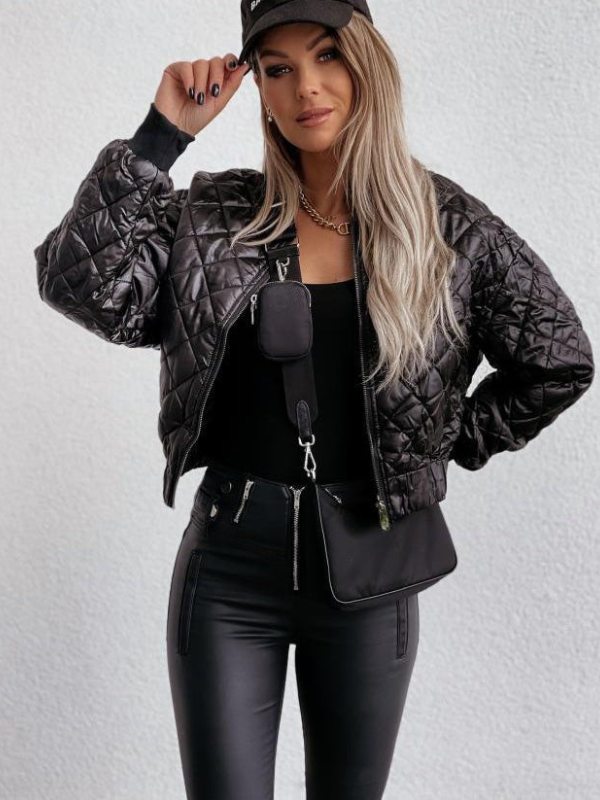 Stylish Women's Bomber Jacket With Pockets
