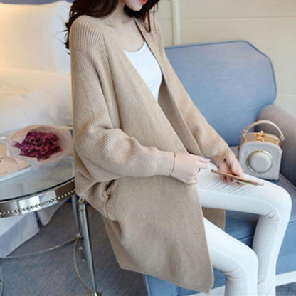 Long Cardigan Soft Knit Loose Fit Pockets
