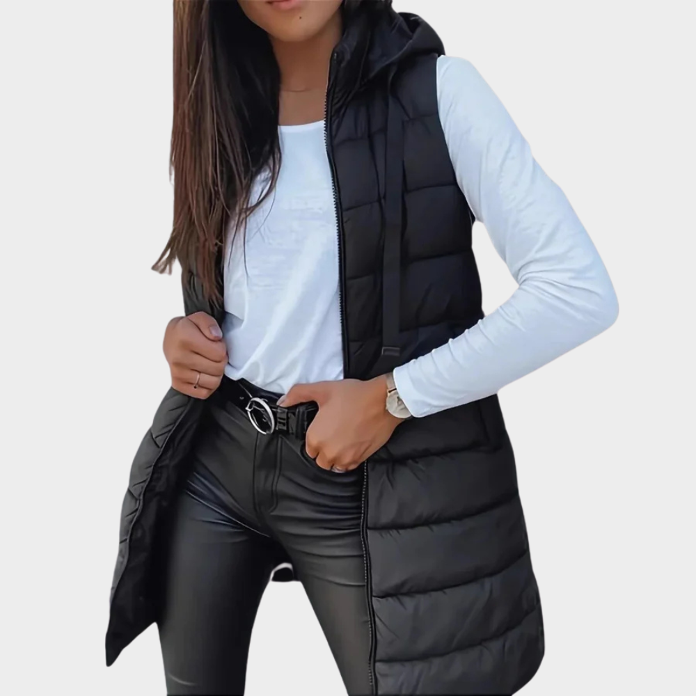 Warm Winter Vest With Hood