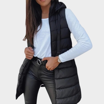 Warm Winter Vest With Hood