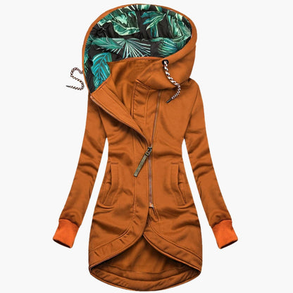 Hoodie Tropical Leaf Pattern Women