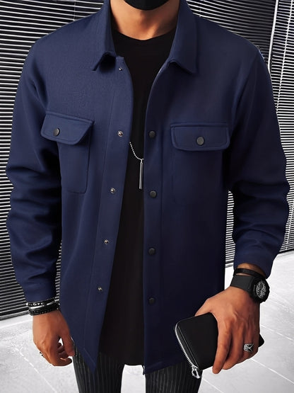 Men's Plaid Comfortable Jacket with Pockets